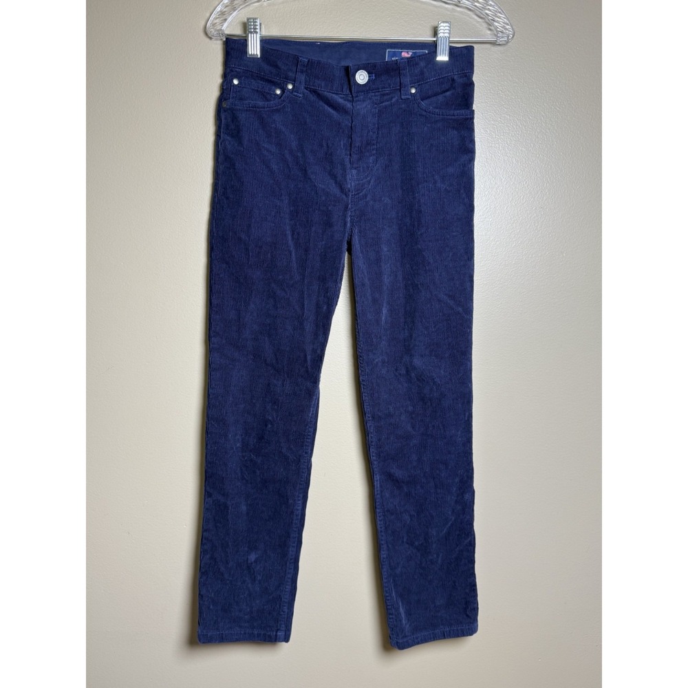 EUC Vineyard Vines Boy's Blue Corduroy Slim Straight Pants Size 12